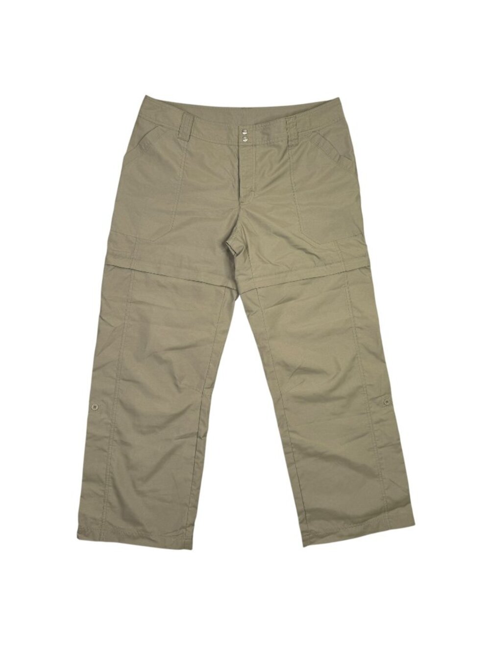 Koppen Womens Convertible Pants Size 14 Khaki Tan Hiking Zip Off Shorts Gorpcore